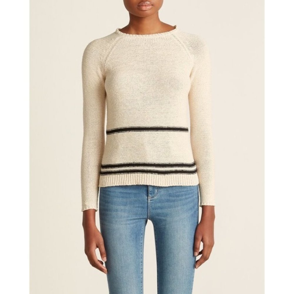 (NWT) Magaschoni | Striped Raglan Pullover Sweater